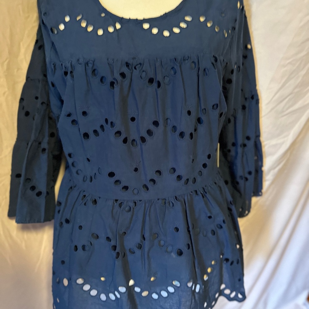 Simply Southern Blue Eyelet Women's Top